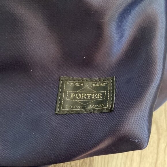 PORTER Yoshida & Co. Japan Backpack Satin Daypack Navy Blue Slouchy 14" x 16" - Picture 3 of 12